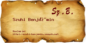 Szuhi Benjámin névjegykártya